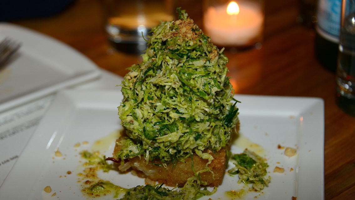64. Shaved Brussels sprouts salad at Harvest Wine Bar, multiple locations
