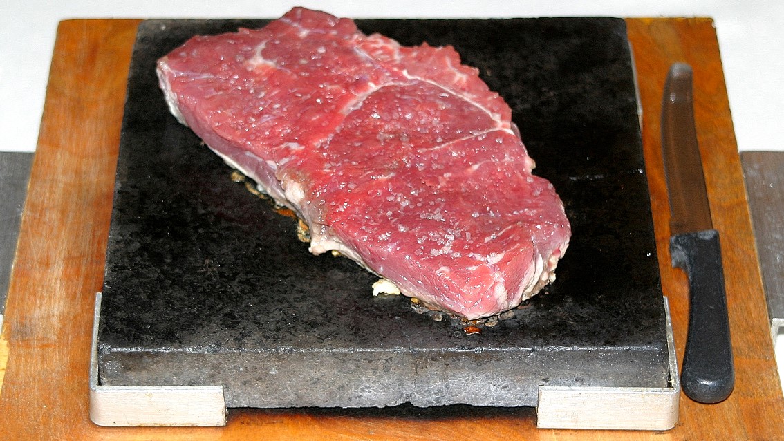 97. Steak on a rock at Santos’ Restaurant, Naugatuck